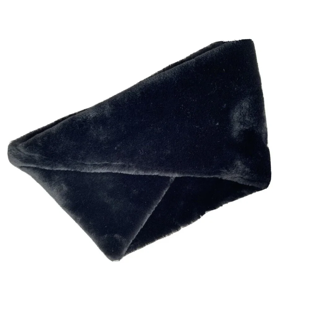 CC Exclusives Black Faux Fur Plush Cowl Scarf